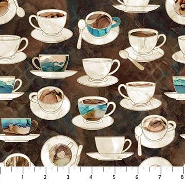 Northcott, Barista, Coffee Cups on Brown