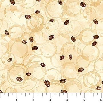 Northcott, Barista, Sattered Coffee Beans on Cream