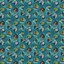 Northcott, Dino Roar, Dino Heads Toss, Teal