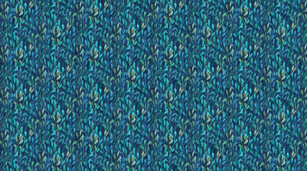 Northcott Fabrics, Turtle Bay,Water Vines, Teal