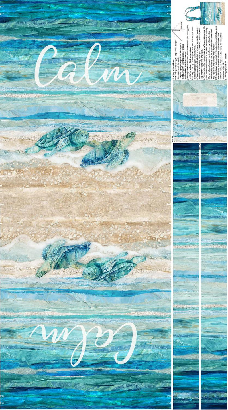 Northcott Fabrics, Turtle Bay, Canvas Bag Panel