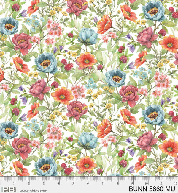 P&B Textiles , Bunnies & Blooms, Field of Flowers