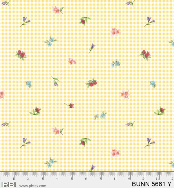 P&B Textiles , Bunnies & Blooms, Yellow Gingham