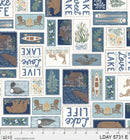 P&B Textiles, Lakeside Days, Live Love Lake 4-Way Blocks, Light