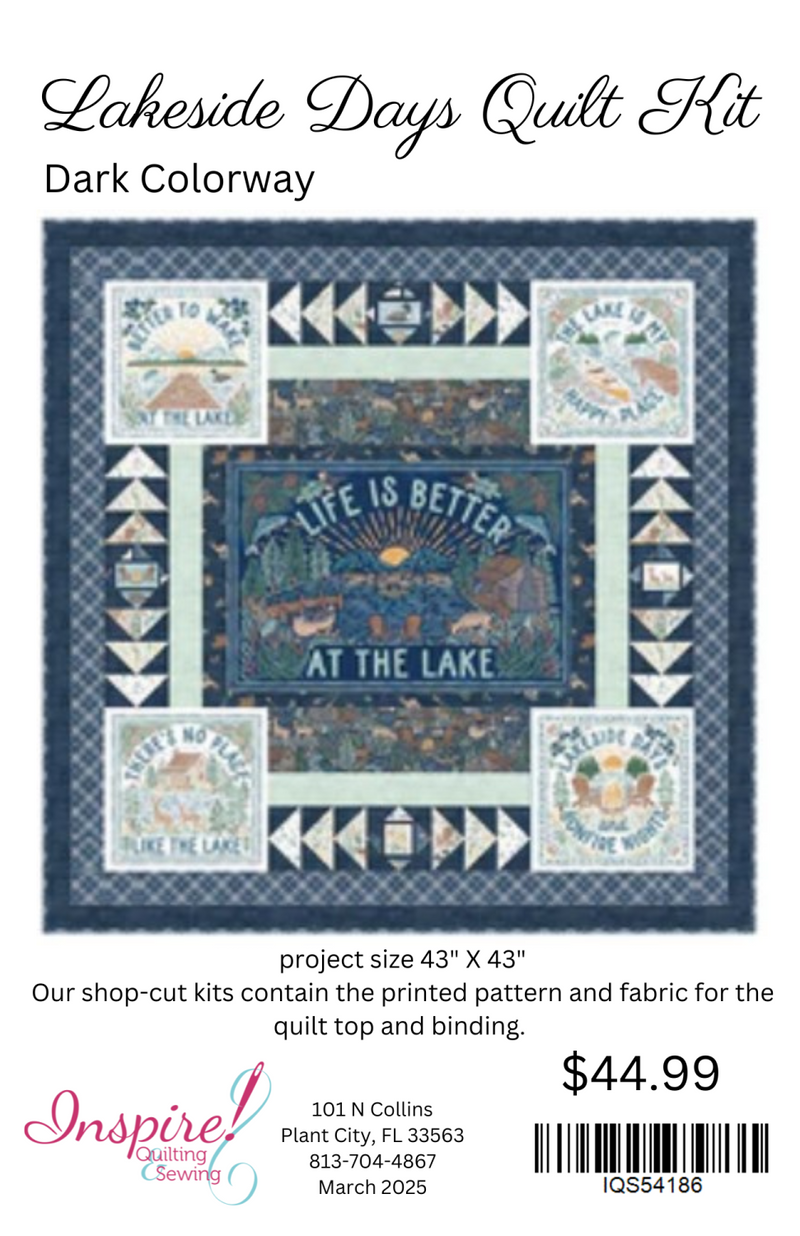 P&B Textiles, Lakeside Days Quilt Kit, Dark Colorway