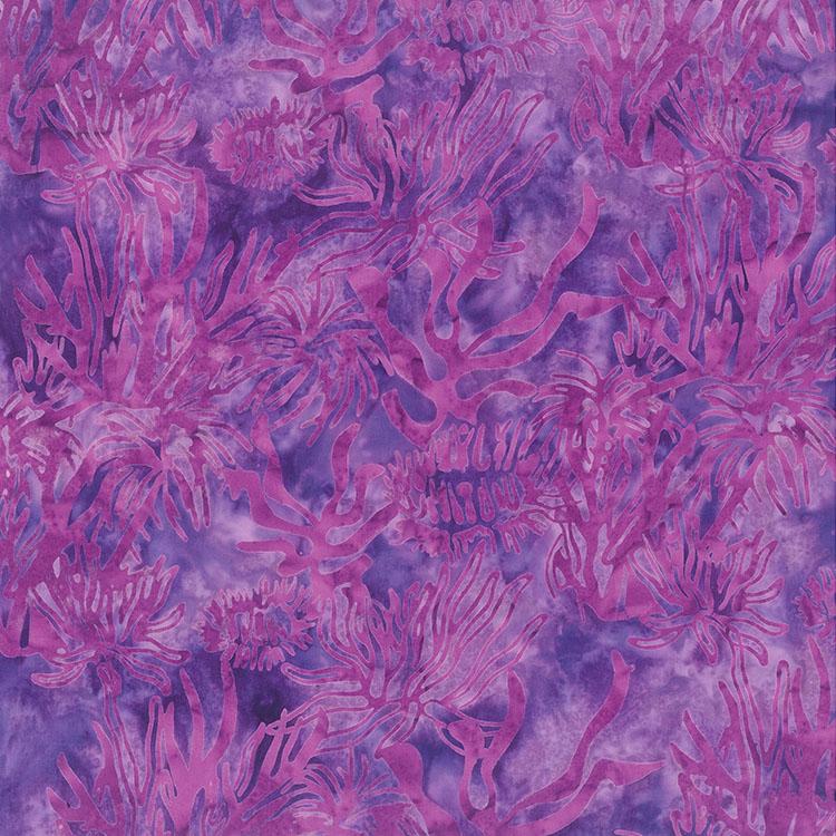 Paradise Bay Batiks, Coral Reef, Violet