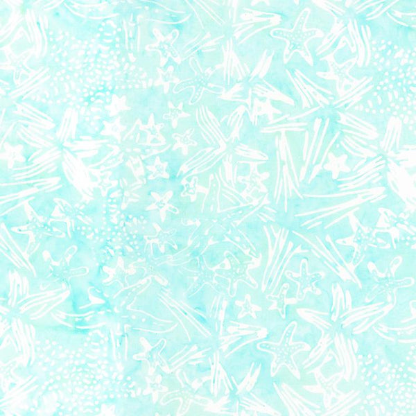 Paradise Bay Batiks, Starfish Collage, Seafoam