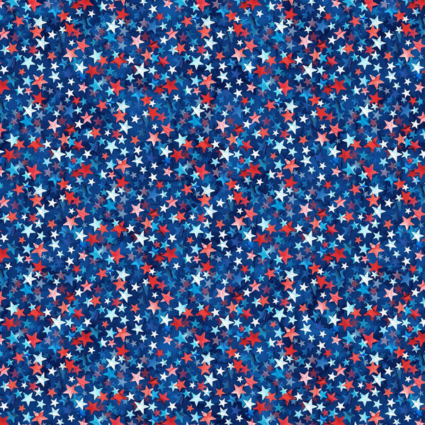 Patriot by Northcott, Multi Small Stars on Blue