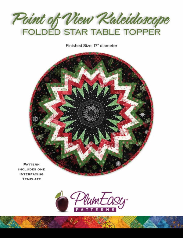 Plum Easy, Point of View Kaleidoscope, Folded Star Table Topper Pattern
