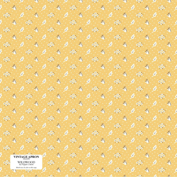 Poppie Cotton, Wildwood Dwelling, Vintage Apron, Yellow