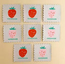Premium Woven Labels Strawberry Scallop