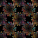 QT Fabrics, Bedazzled, Fractal, Flares. Black