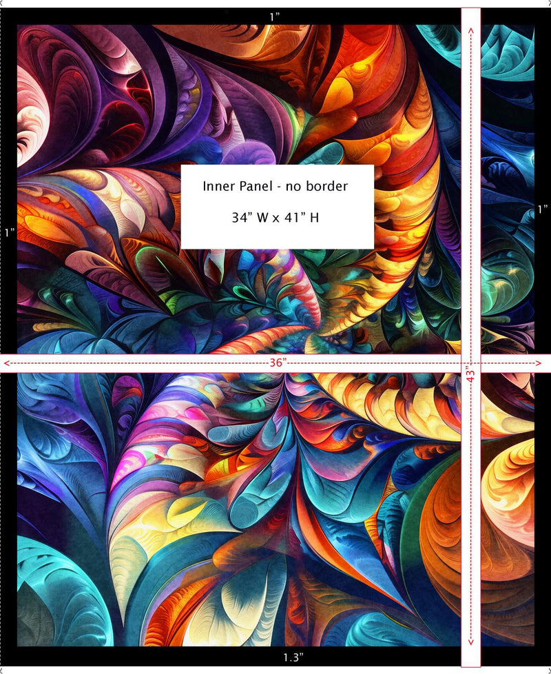 QT Fabrics, Bedazzled, Fractal Panel, 36" X 42"