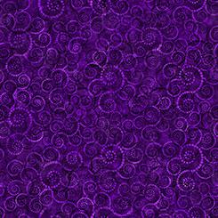 QT Fabrics, Coloressence, Dotted Scroll, Grape, 108" Wide