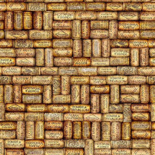 QT Fabrics, Cork & Barrel, Corks, Gold