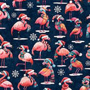 QT Fabrics, Deep Gotta Have It, Flamingos, Dark Teal