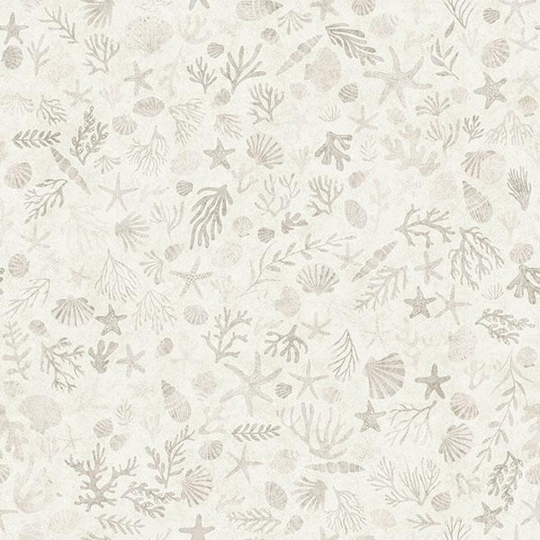 QT Fabrics, Deep Sea Dazzle, Coral, Beige