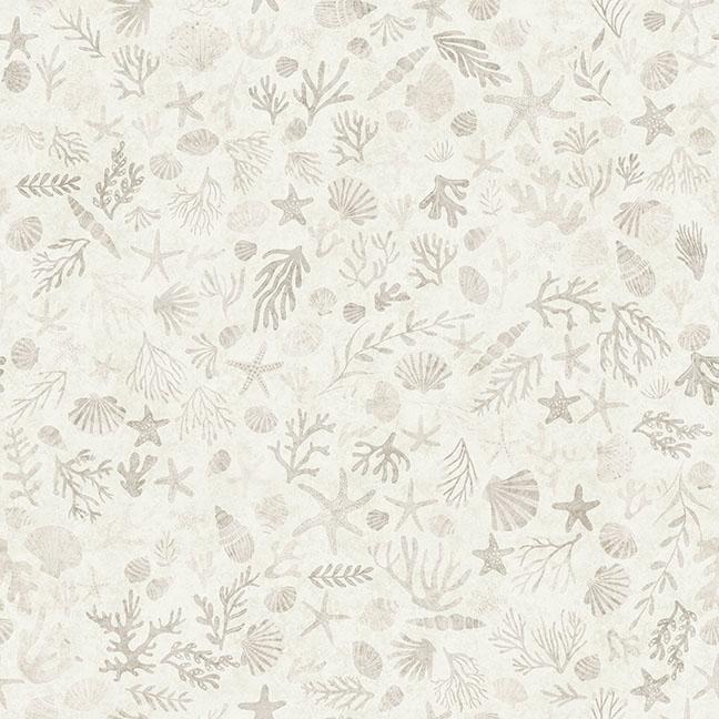 QT Fabrics, Deep Sea Dazzle, Coral, Beige