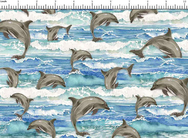 QT Fabrics,  Dolphins