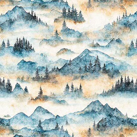 QT Fabrics, Earthly Delights Minky, Snowy Mountains