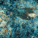 QT Fabrics, Folklore, Medieval Vignettes, Lagoon Blue