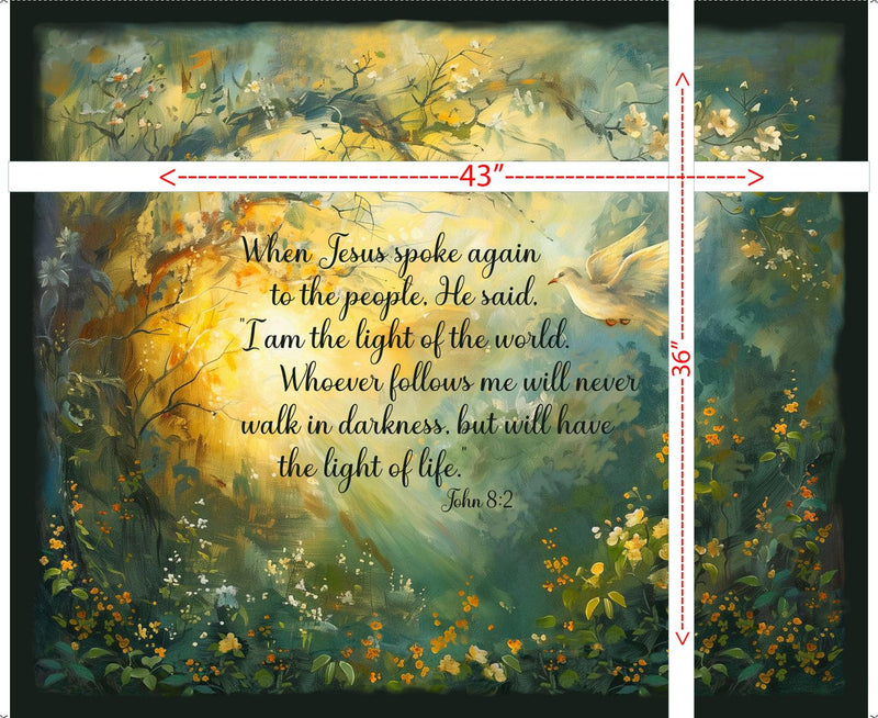 QT Fabrics, Light Of The World, Dove Panel, Multi 36" X 42"