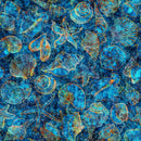 QT Fabrics, Oceana, Seashells, Ocean Blue