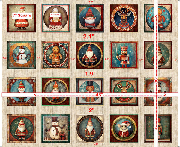 QT Fabrics, Santa's Workshop, Character Picture Panel, 36" X 42"