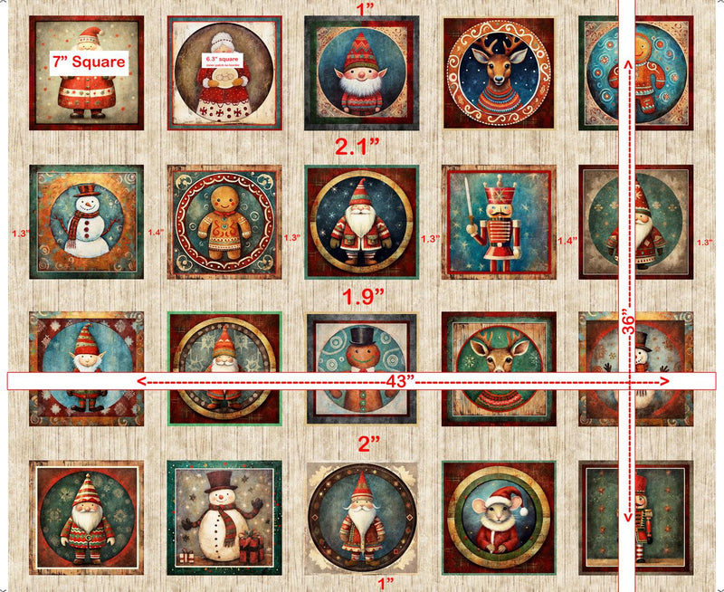 QT Fabrics, Santa's Workshop, Character Picture Panel, 36" X 42"