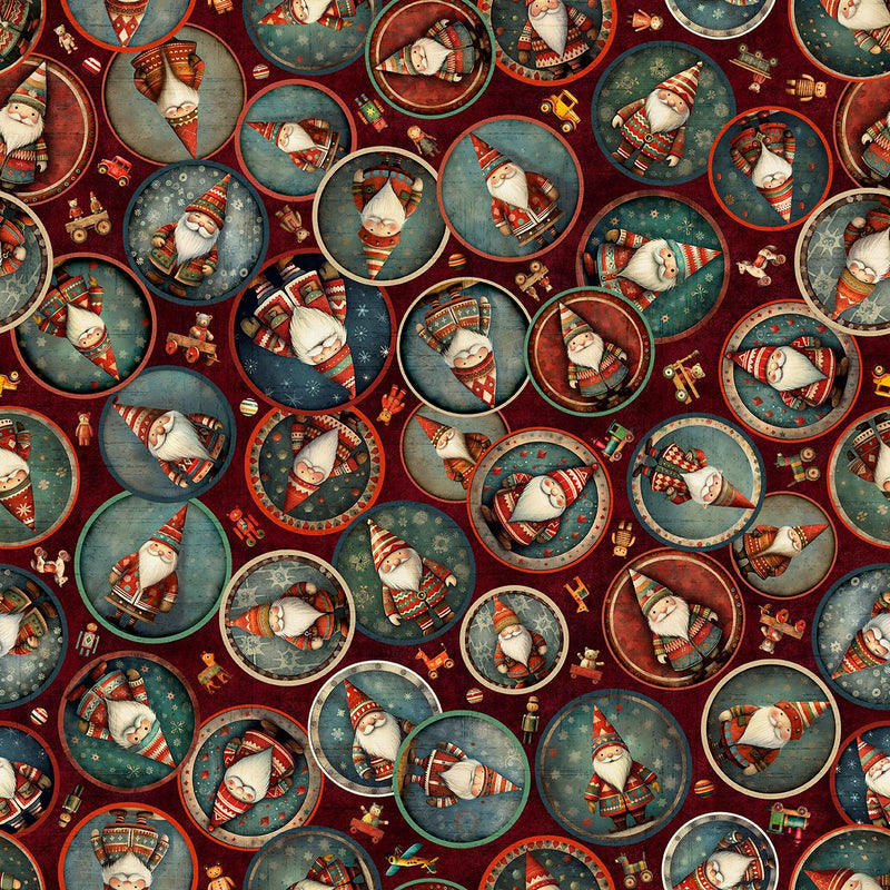 QT Fabrics, Santa's Workshop, Christmas Collage, Brick