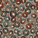 QT Fabrics, Santa's Workshop, Christmas Collage, Gray