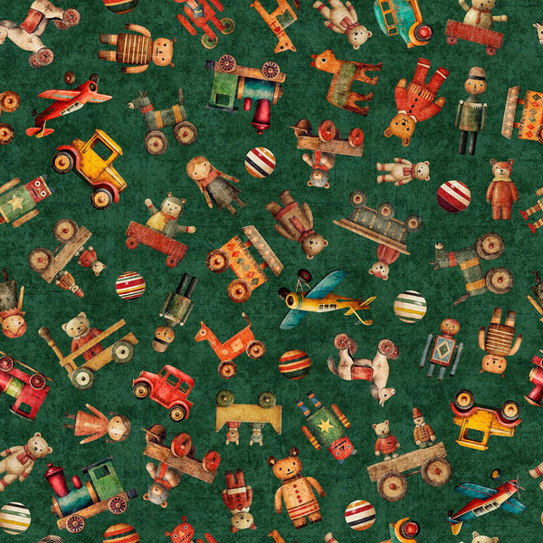 QT Fabrics, Santa's Workshop, Toy Toss, Forest
