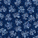 Qt Fabrics, Ocean Blues, Octopus, Navy