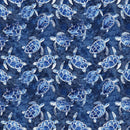 Qt Fabrics, Ocean Blues, Sea Turtles, Navy