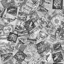 Qt Fabrics, Ocean Blues, Tossed Images, Gray