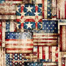 Quilting Treasures, 1776, Tonal Flag Patchwork, Red/Navy