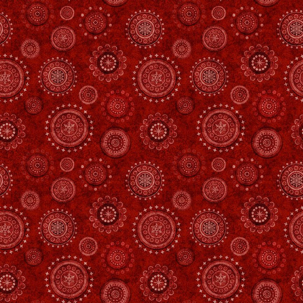 Quilting Treasures, Holly Jolly, Medallions, Red
