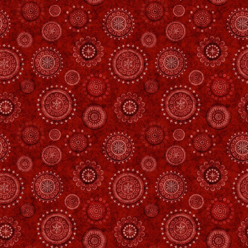Quilting Treasures, Holly Jolly, Medallions, Red