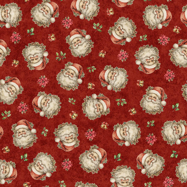 Quilting Treasures, Holly Jolly, Santa Portraits, Brick