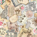 Quilting Treasures, Sew Shabby Chic, Sewing Ephemera, Gray