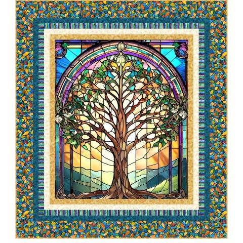 Quilting Treasures, Tree of Life Quilt Kit, Finished Size 48" X 54"
