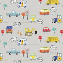Quilting Treasures, Vroom Vroom, Trucks & Stuff, Gray