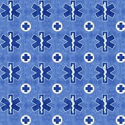 Quilting Treasures, What The Dr. Ordered - Symbol - Denim