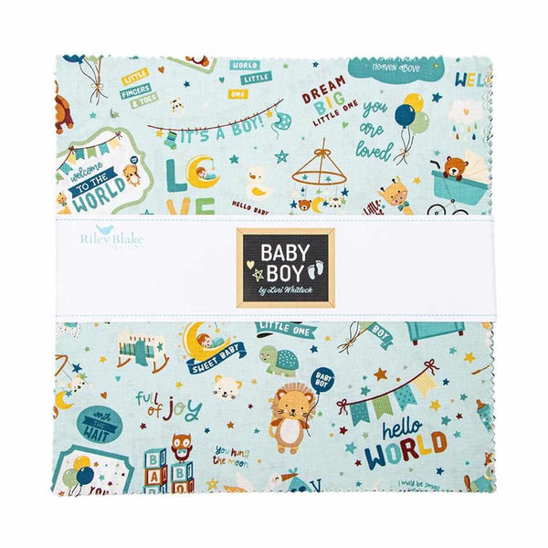 Riley Blake, Baby Boy, Cute As A Button, 10" Stacker