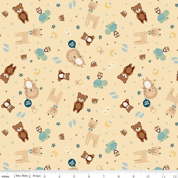 Riley Blake, Baby Boy, Cute As A Button, Animals, Yellow