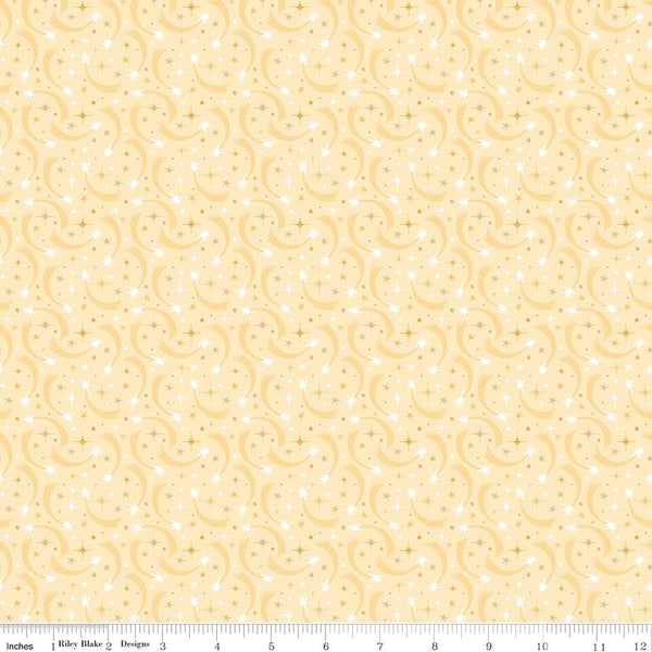 Riley Blake, Baby Girl, Cute As A Button, Shooting Stars, Yellow