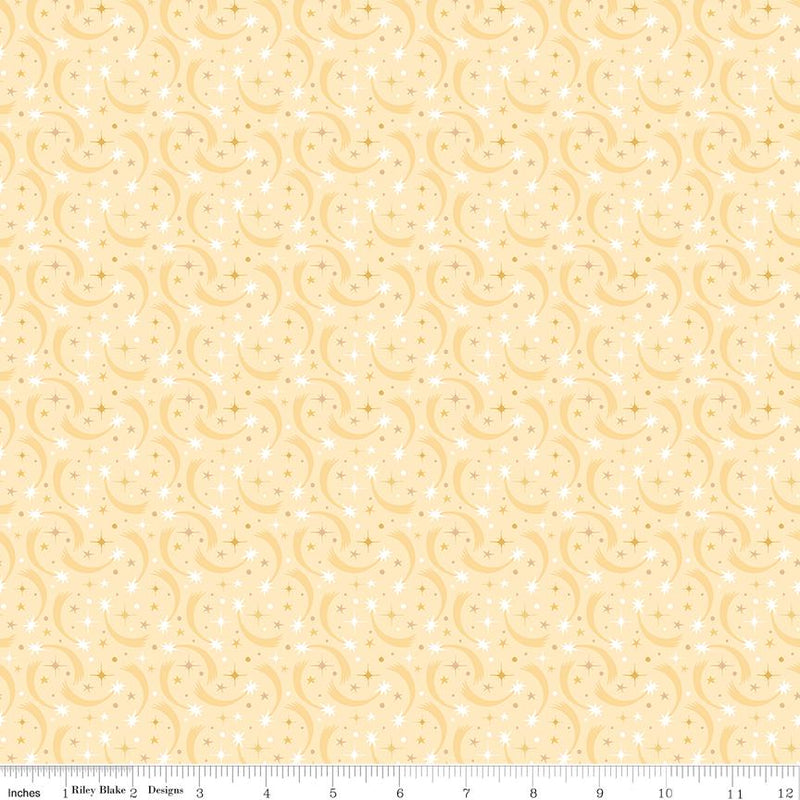 Riley Blake, Baby Girl, Cute As A Button, Shooting Stars, Yellow