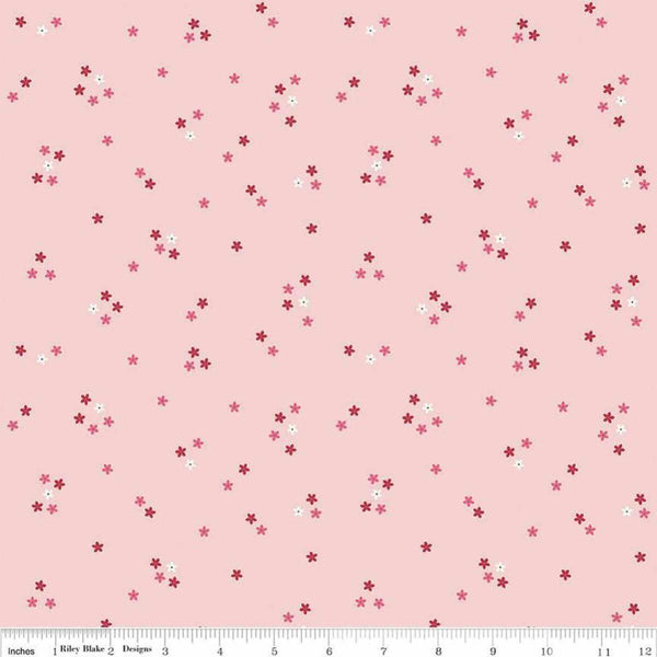 Riley Blake, Berry Market, Flowers, Baby Pink