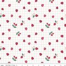 Riley Blake, Berry Market, Gingham Berries, White
