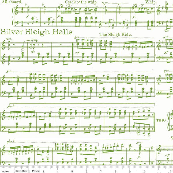 Riley Blake, Classic Christmas, Sheet Music, White